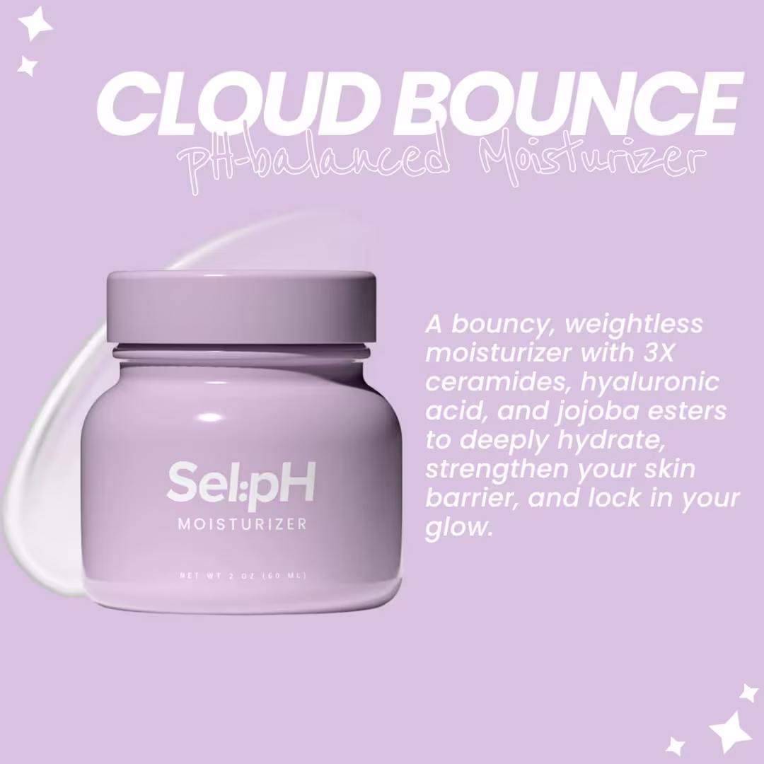 SelpH  Cloud Bounce Moisturizer with Hyaluronic Acid + 3X Ceramides + Jojoba