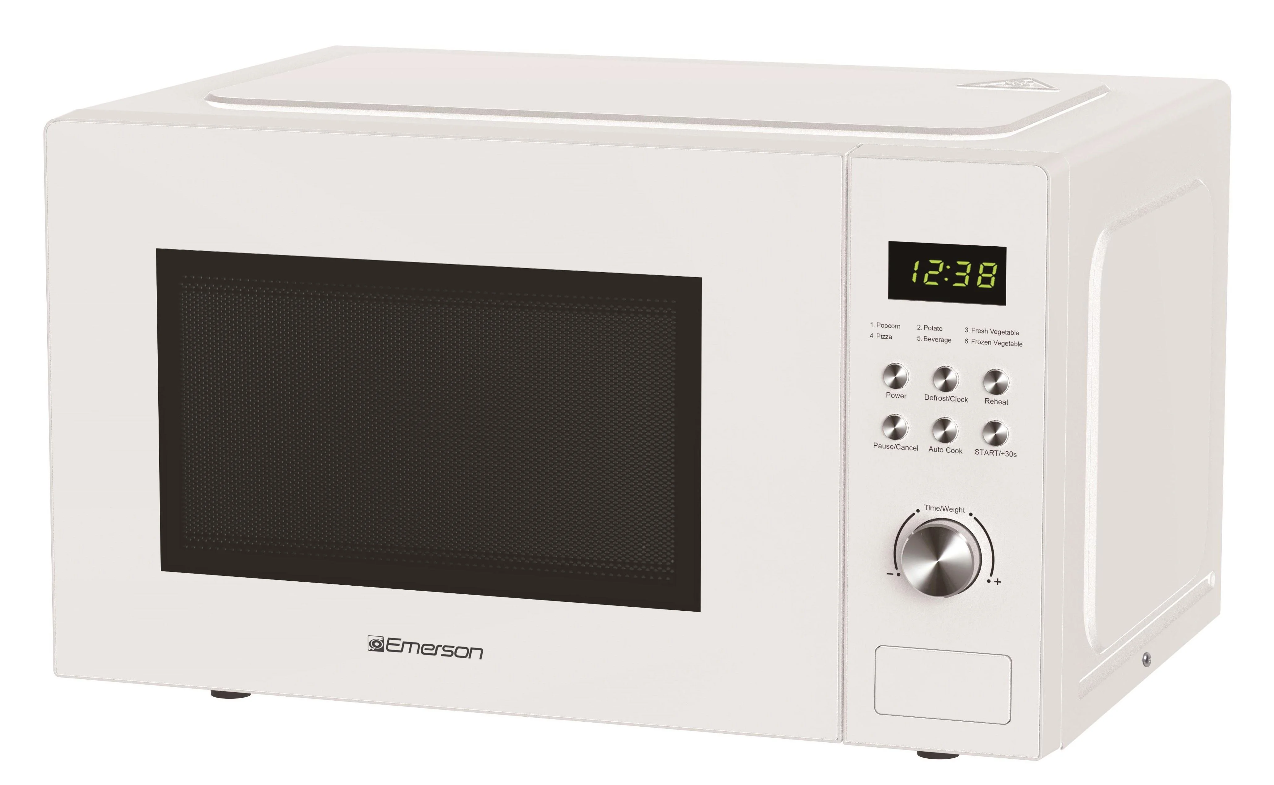 Emerson 1.1 Cu Ft, 1000W White Countertop Microwave Oven, MW1101W