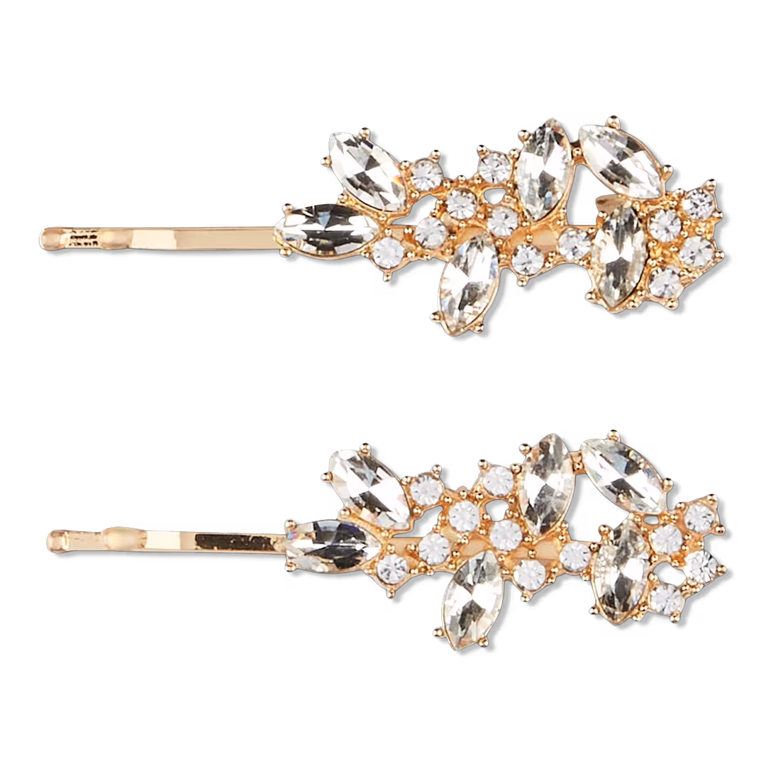 Conair Accessories  Rhinestone Bobby Pins with Glam Gold Tone