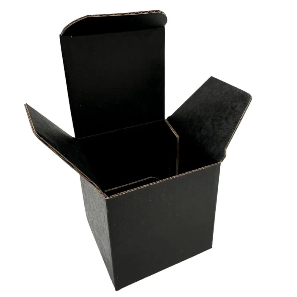 All Black Reverse Tuck Corrugated Boxes 5 x 5 x 5