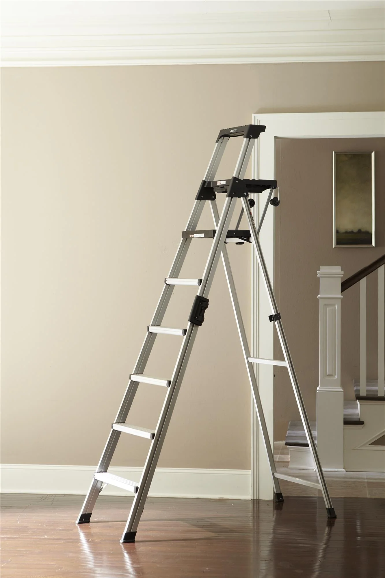 Cosco 8 Ft. Signature Series Aluminum Folding Step Ladder 300 Lb. Type IA (12 Ft. Max Reach)