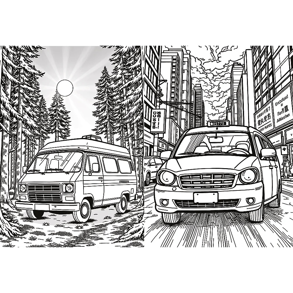 Książka Aktywizująca Auta, Kolorowanka