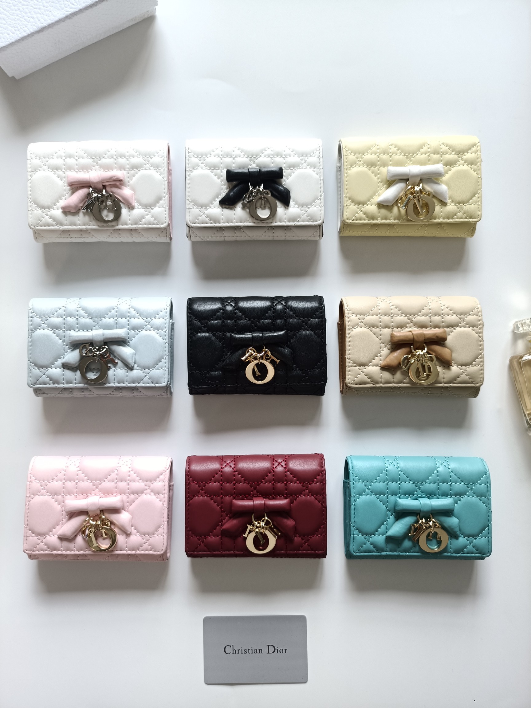 Dior Lady Dior Voyageur Bow Wallet