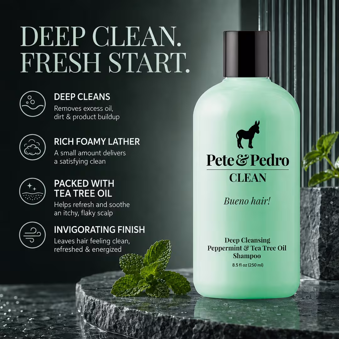 Pete & Pedro  Clean Tea Tree & Peppermint Deep Cleansing Shampoo