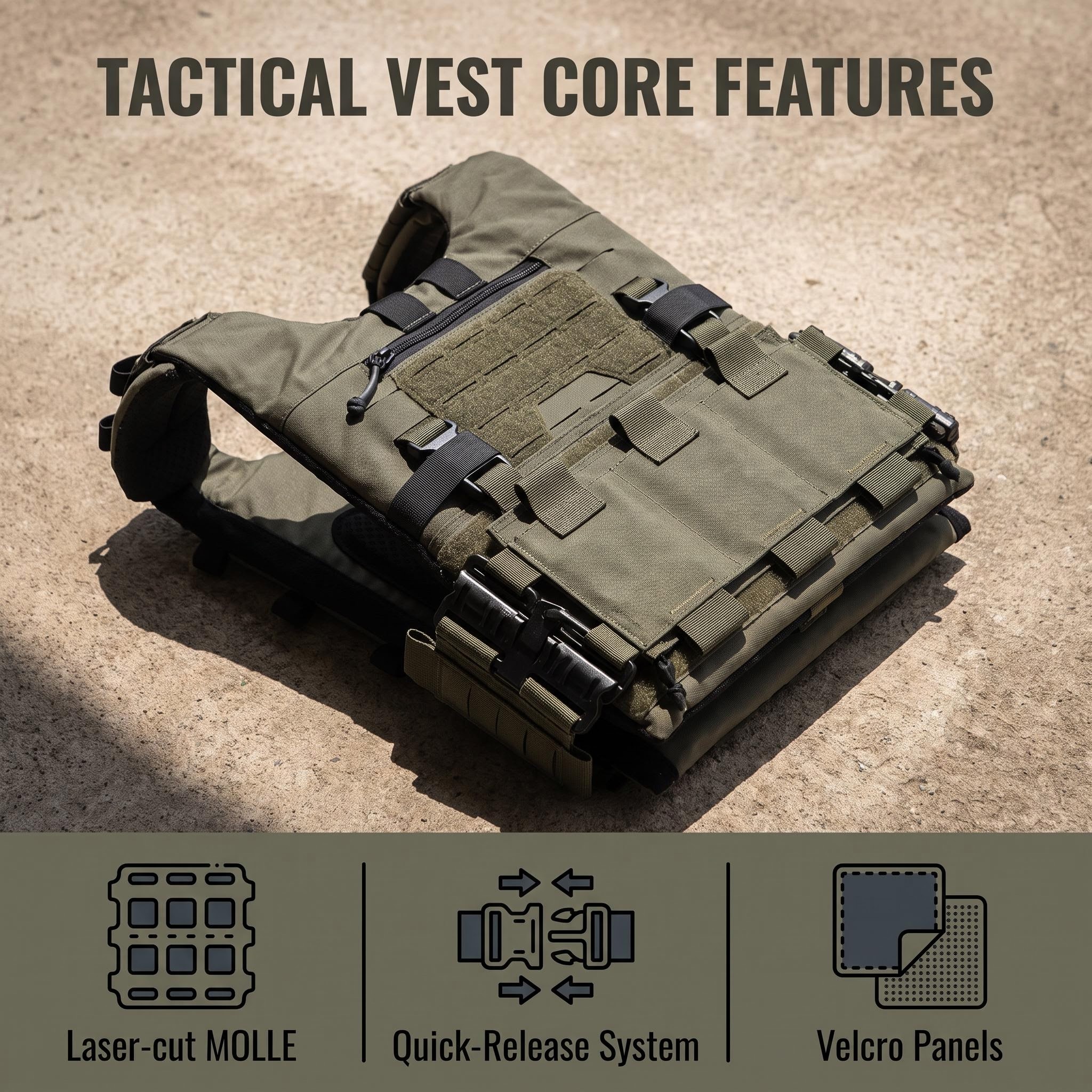 USKDTAC GTPC Plate Carrier Modular Quick Release Tactical MOLLE Vest