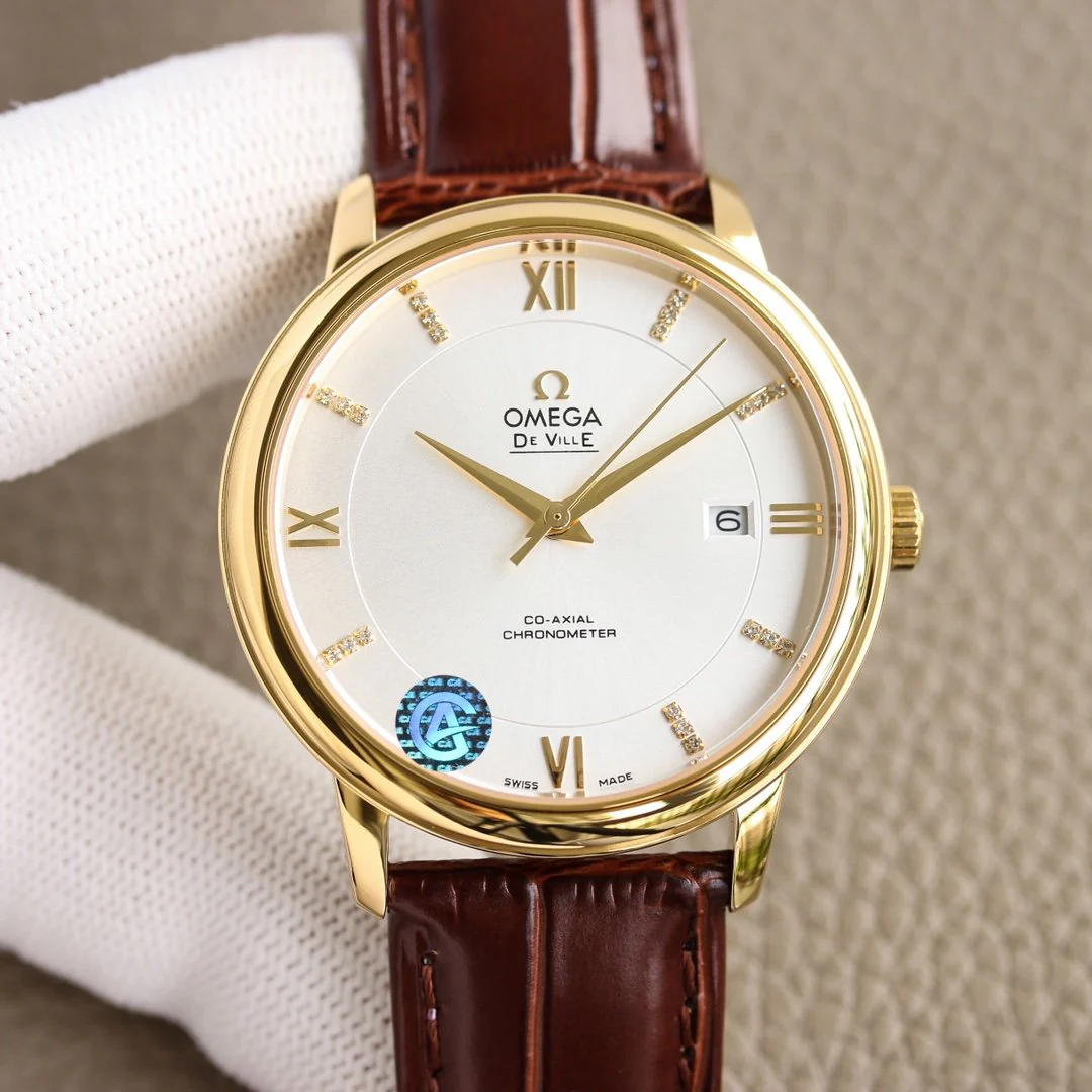 Omega Watch DE VILLE PRESTIGE 39.5 GOLD CASE WHITE DIAL