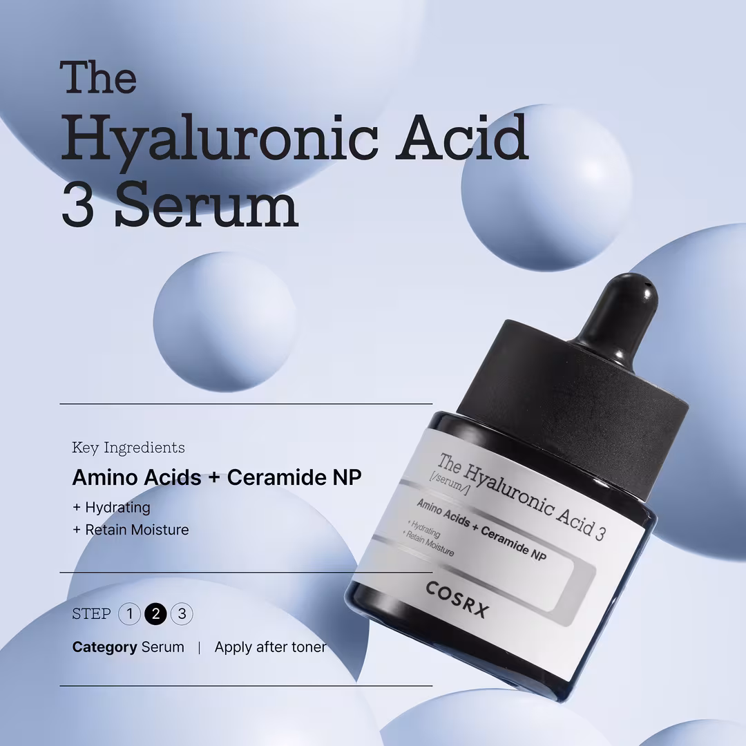 COSRX  The Hyaluronic Acid 3 Serum with Amino Acids + Ceramide NP
