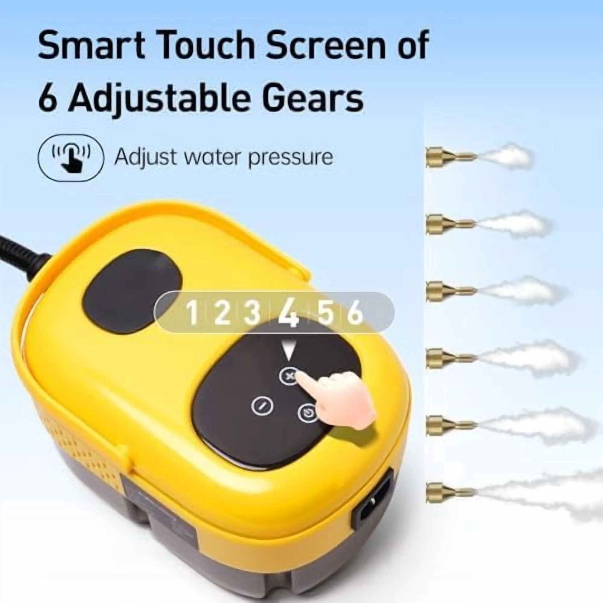 2500W Portable Steam Cleaner, Steam Shot Cleaner Handheld Steamer for Car Detailing, High Heat Cleaning Machine with Brush Heads for Bed Bugs  Furniture Kitchen Bathroom Grout and Tile