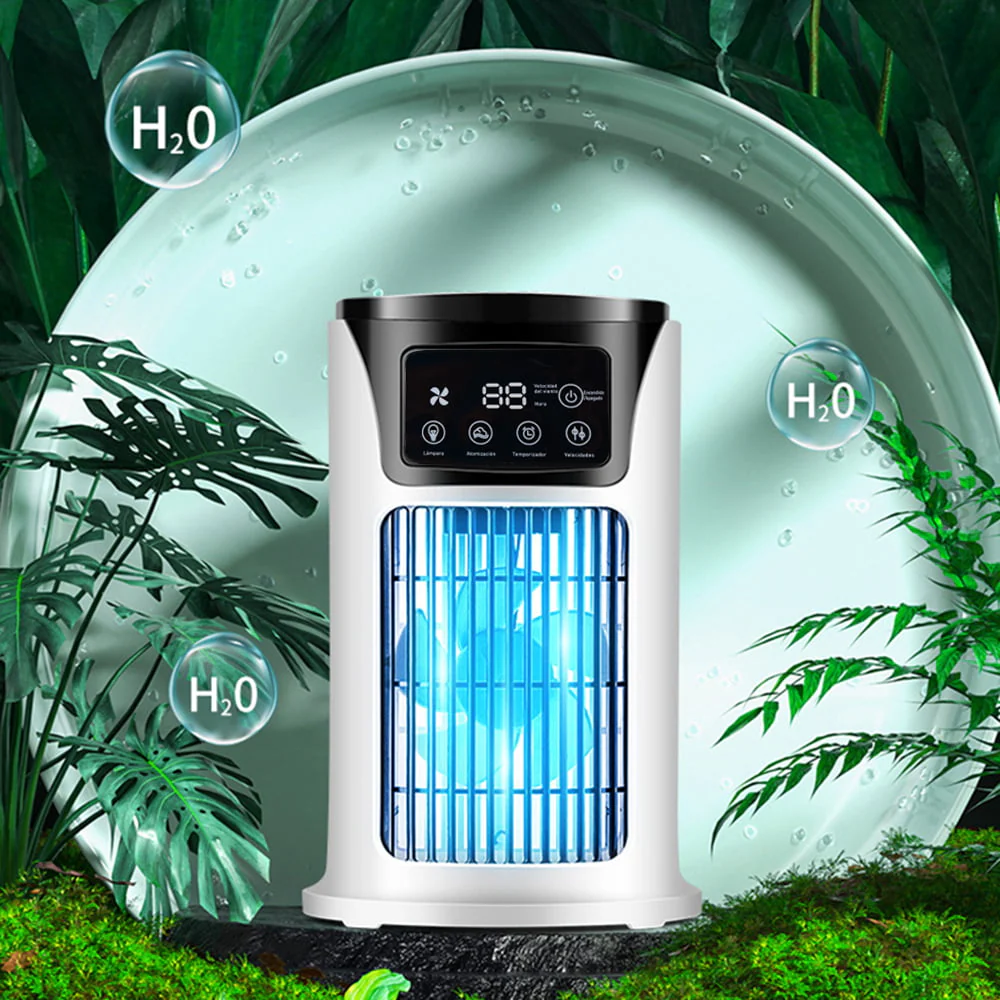 KIZOCAY Portable air conditioner with 6 air speeds, 60 & 120 automatic oscillating evaporative air conditioning fan, quite air cooler humidifier, suitable for home office outdoor, white