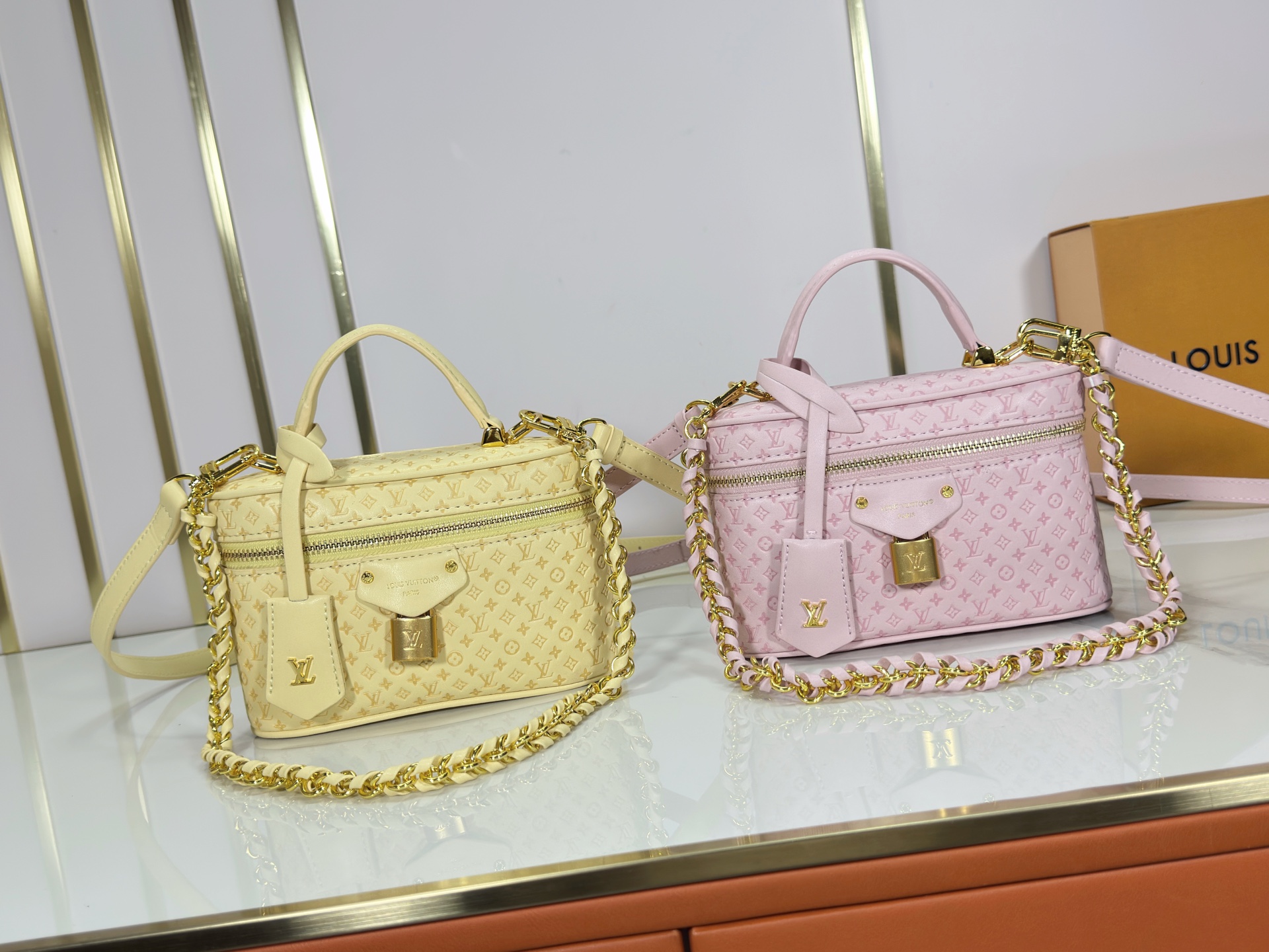 LV Mini Nice Vanity Case Micro Monogram Empreinte Leather Lock Crossbody Top Handle Bag