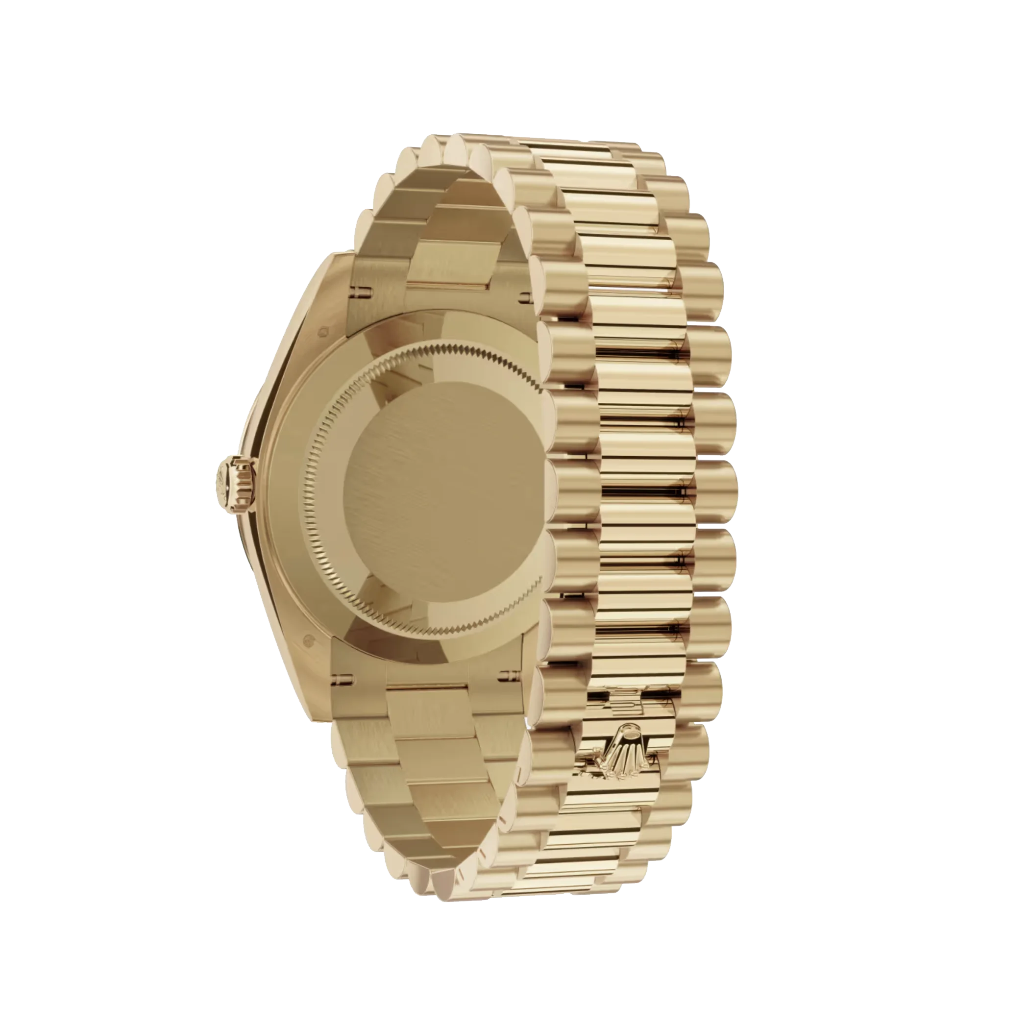 Rolex Day-Date: Yellow gold, silver dial, Diamond-set bezel, President bracelet, m228348rbr-0042