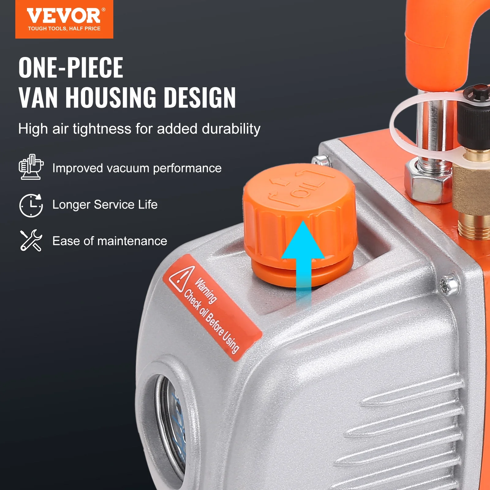 VEVOR 1/4 HP 4.5 CFM AC Vacuum Pump and Gauge Set, Single Stage Rotary Vane HVAC Air Vacuum Pump A/C?Refrigerant?Kit Manifold Gauge Set, with Three-Color Hose Carry Bag, Applicable to R134a, R410a