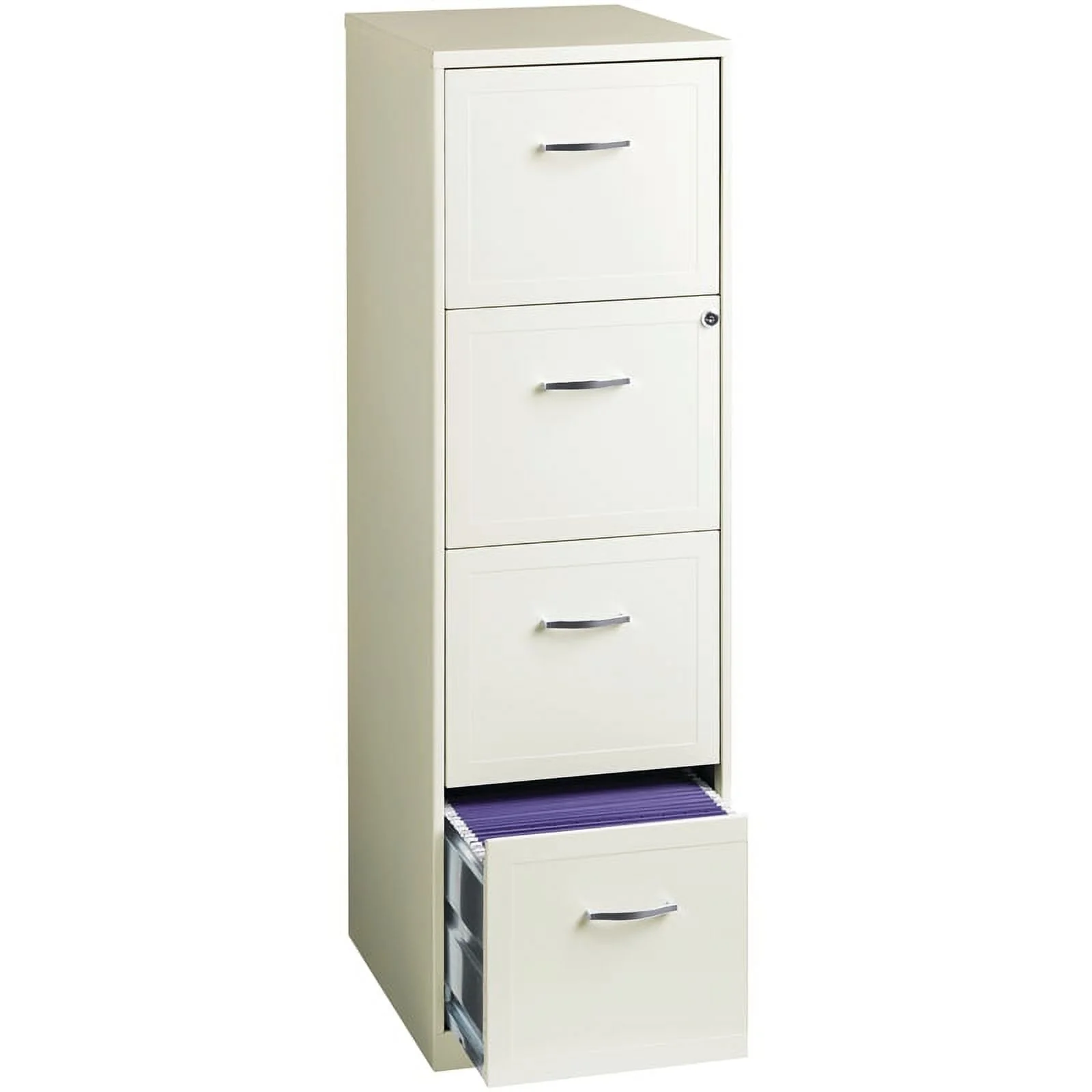 Hirsh Industries 18" Deep 4 Drawer Metal File Cabinet Pearl White