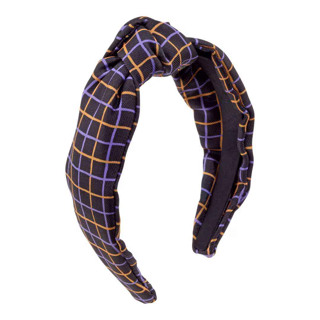Conair Accessories  Halloween Orange Plaid Knotted Headband