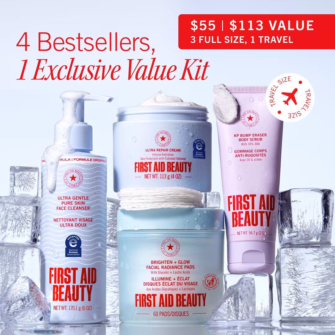 First Aid Beauty  Face and Body Bestsellers Full Size Skincare Value Set