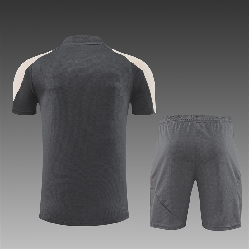 2024/2025 Real Madrid Grey Adult Short Sleeve Training Suit (Adult Kit)