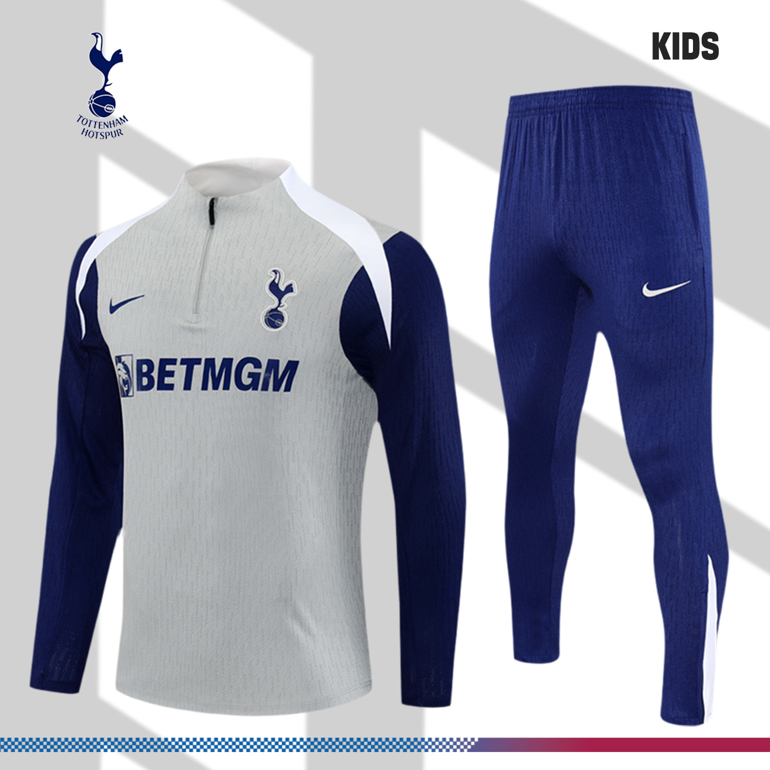 2025/2026 Tottenham Kids Half Zip Training Clothes (Kids Kit)