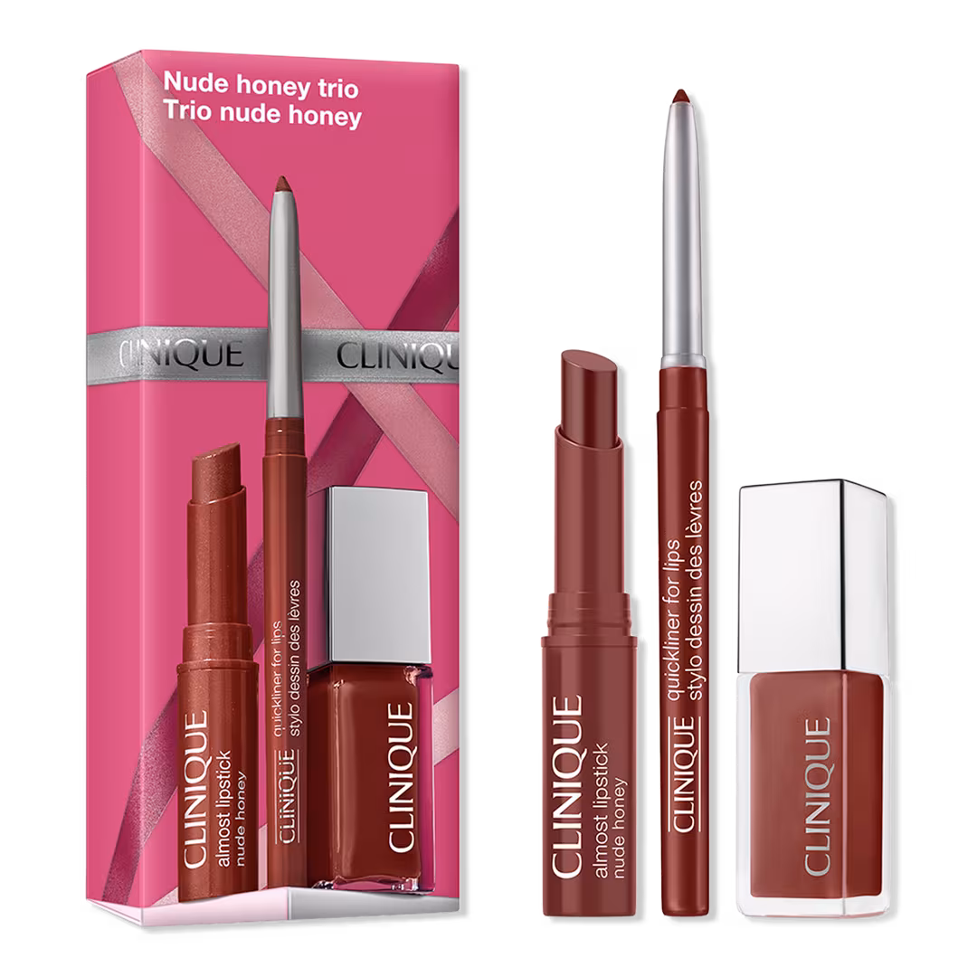 Clinique  3 Piece Nude Honey Lip Kit: Holiday Gift Set