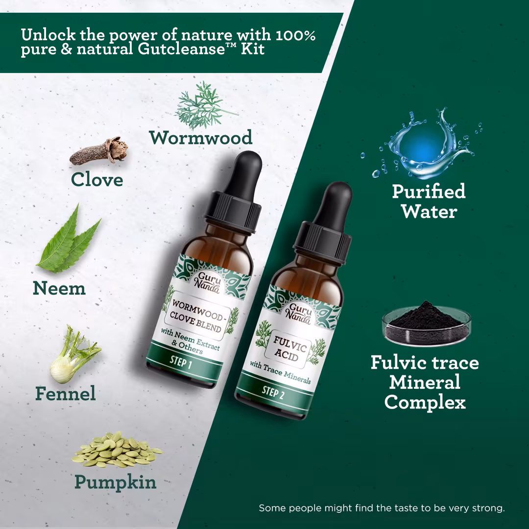 GuruNanda  Herbal GutCleanse Digestive Wellness Support System