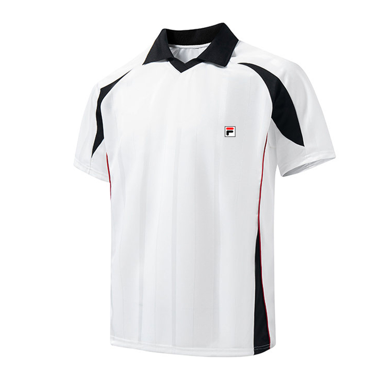 Fila F-Box Logo Contrast V-Neck Polo Shirt