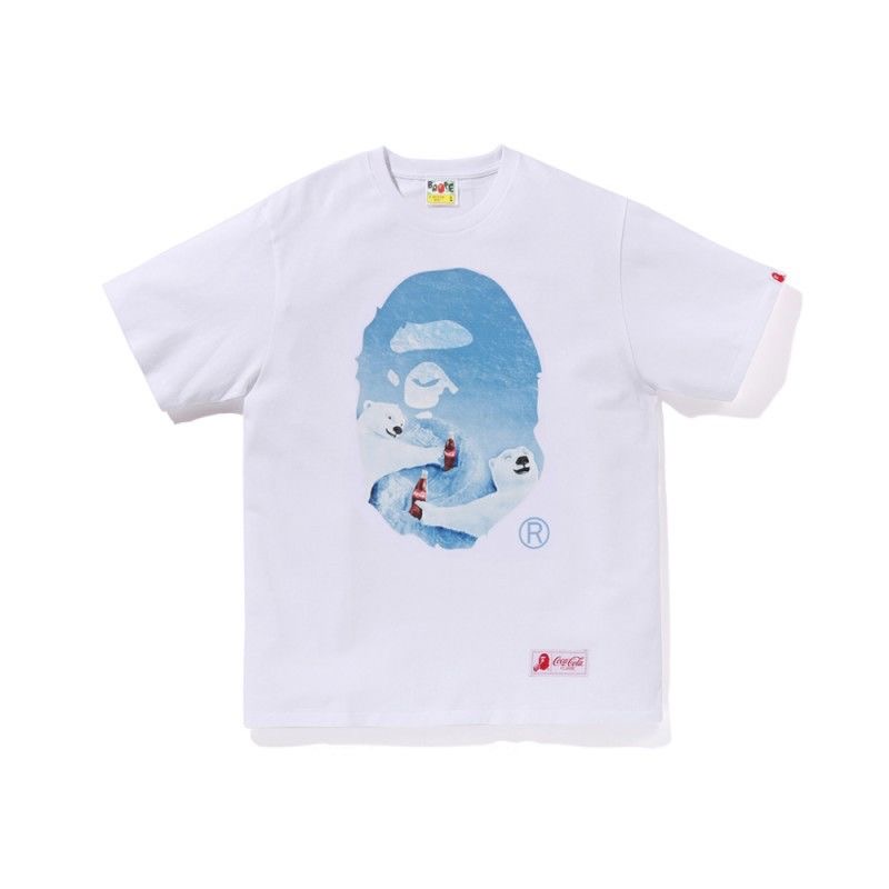 Japanese trendy brand color blocked luminous short sleeved couple loose T-shirt