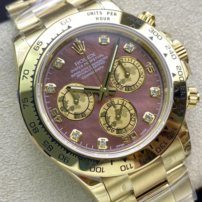 Rolex Watch DAYTONA CUSTOM GOLD CASE RED PEARL DIAL Watch