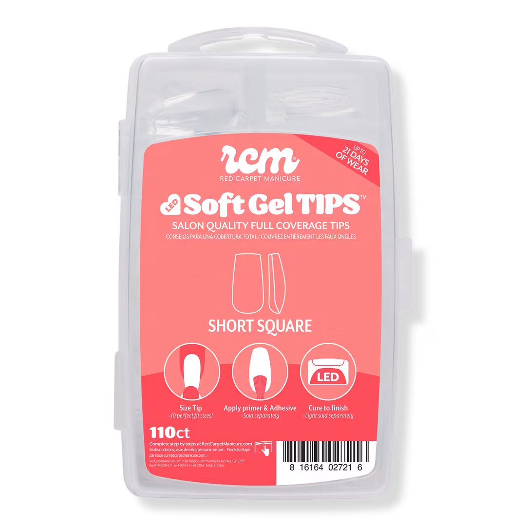 Red Carpet Manicure  LED Soft Gel Short Square Nail Tips