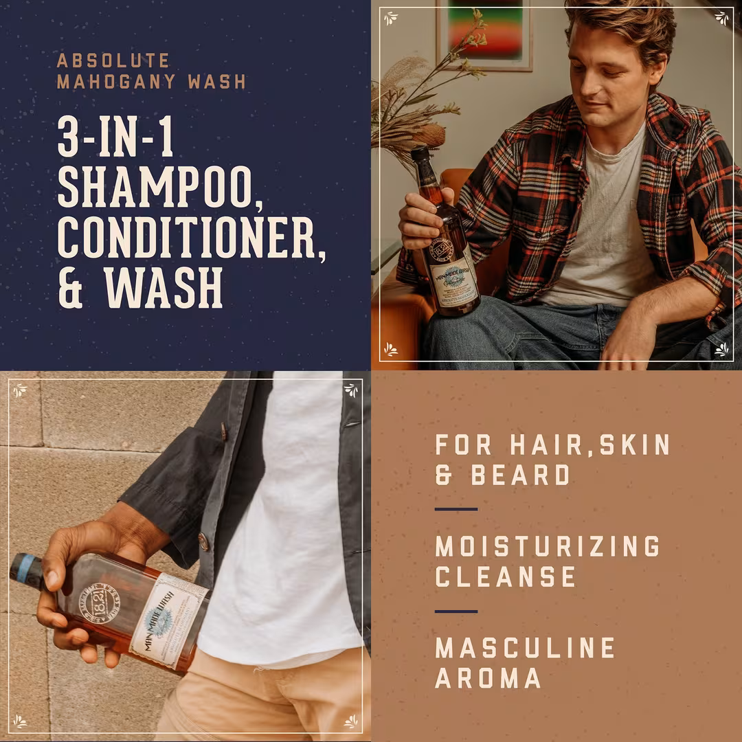 18.21 Man Made  Absolute Mahogany Shampoo, Conditioner and Body Wash