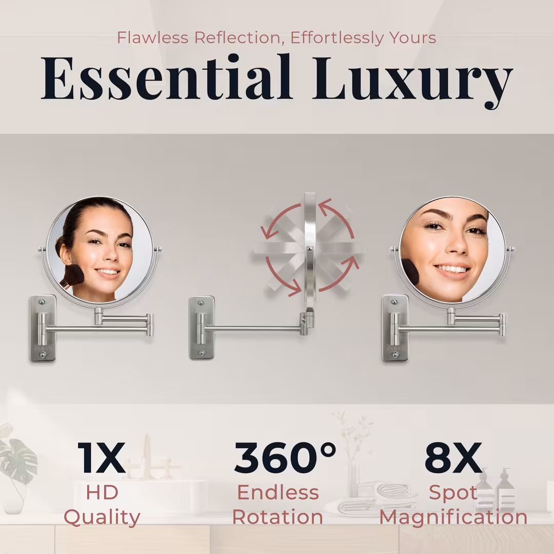 Zadro  Wall Mounted Makeup Mirror with 8X/1X Magnification