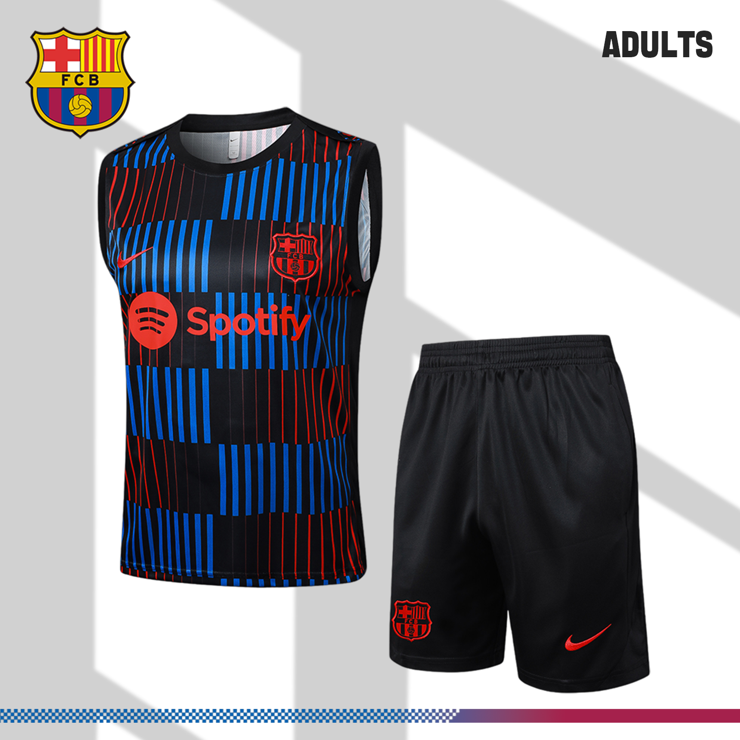 2024/2025 Barcelona vertical striped vest training suit (adult kit)