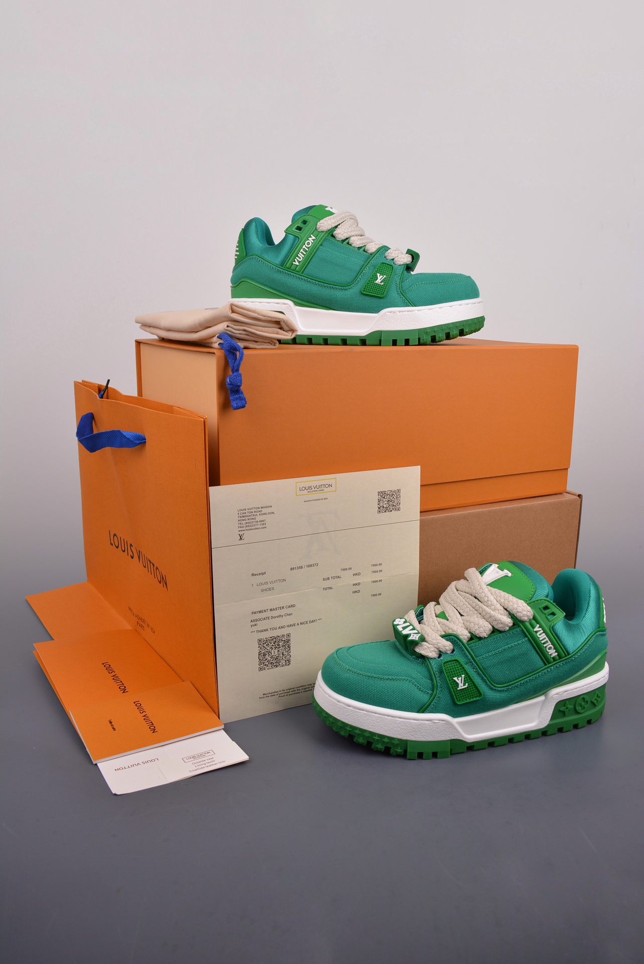 Louis Vuitton Trainer Maxi Sneakers dark green