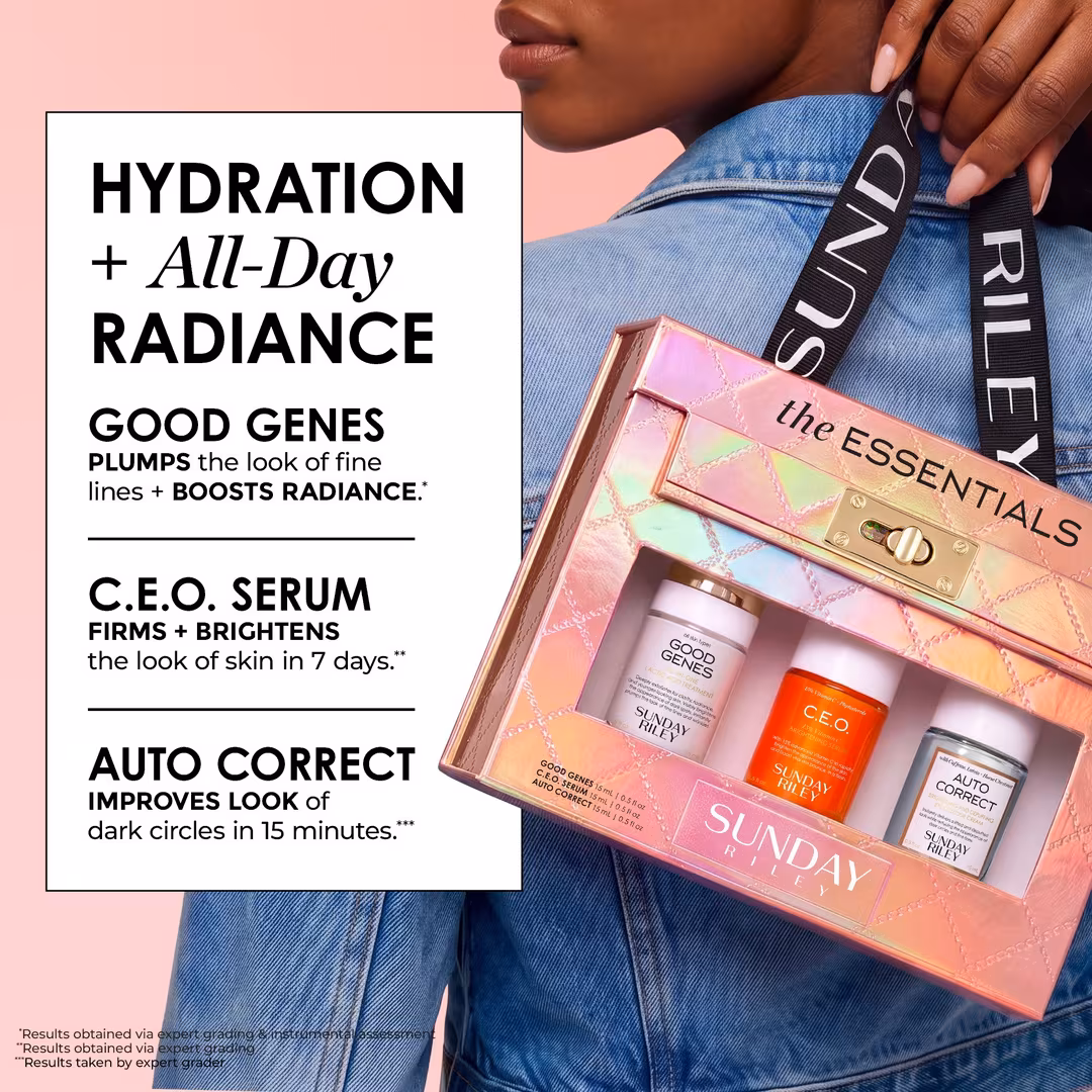 SUNDAY RILEY  The Essentials Good Genes CEO Vitamin C Auto Correct Cream 3 Piece Kit