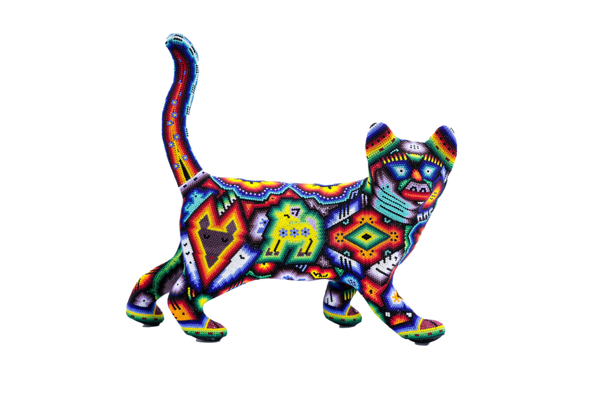 Gato – Obra de Arte Huichol