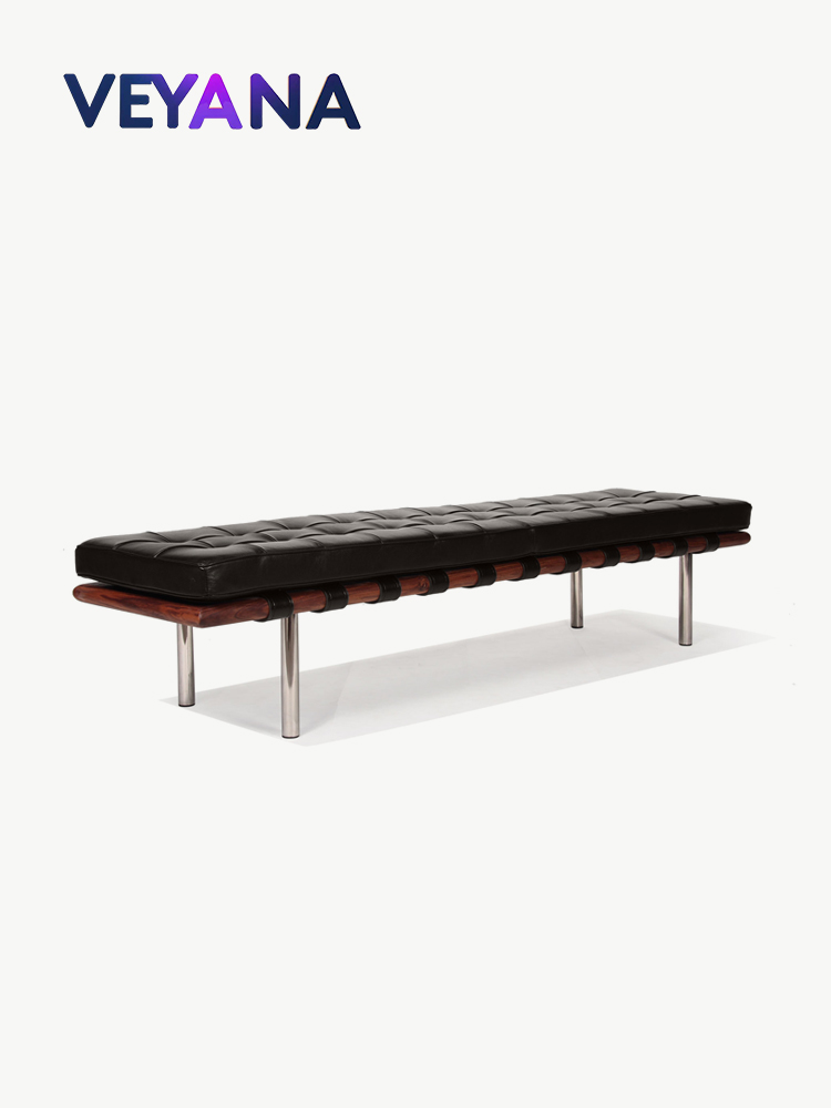Italian minimalist Barcelona bench, living room leather bench, bedroom bedside bench, office study leisure bench.