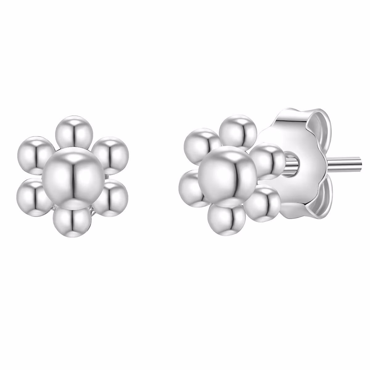 Ohrstecker Blume Sterling Silber in Gelbgold