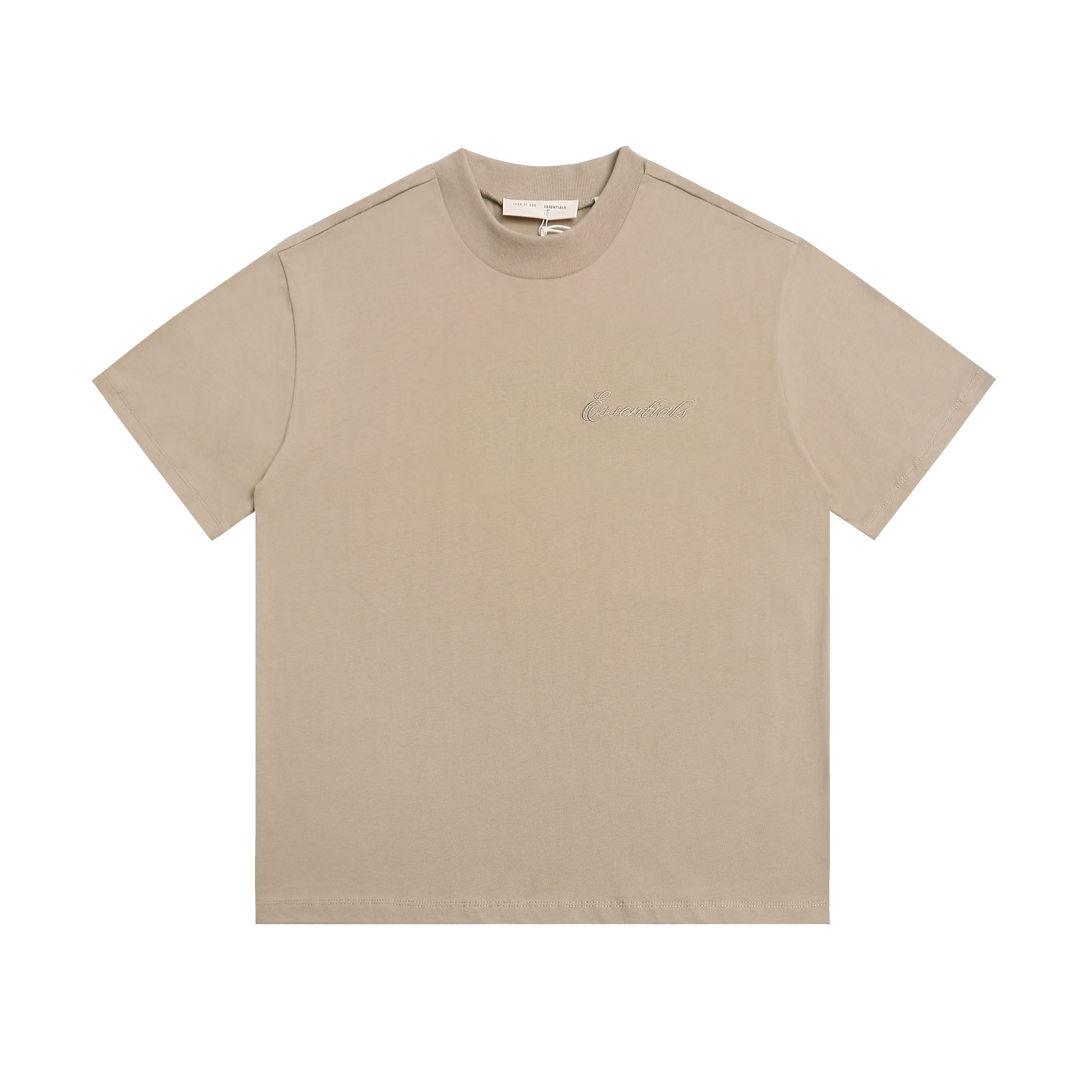 Simple and pure color apricot loose and comfortable short-sleeved shirt