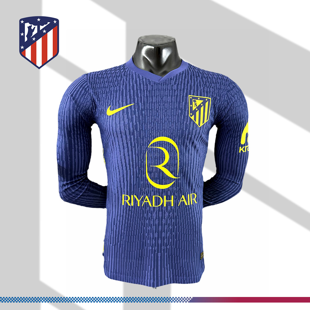 2025/2026 Atletico Madrid Away Long Sleeved Football Shirt (Player Edition)