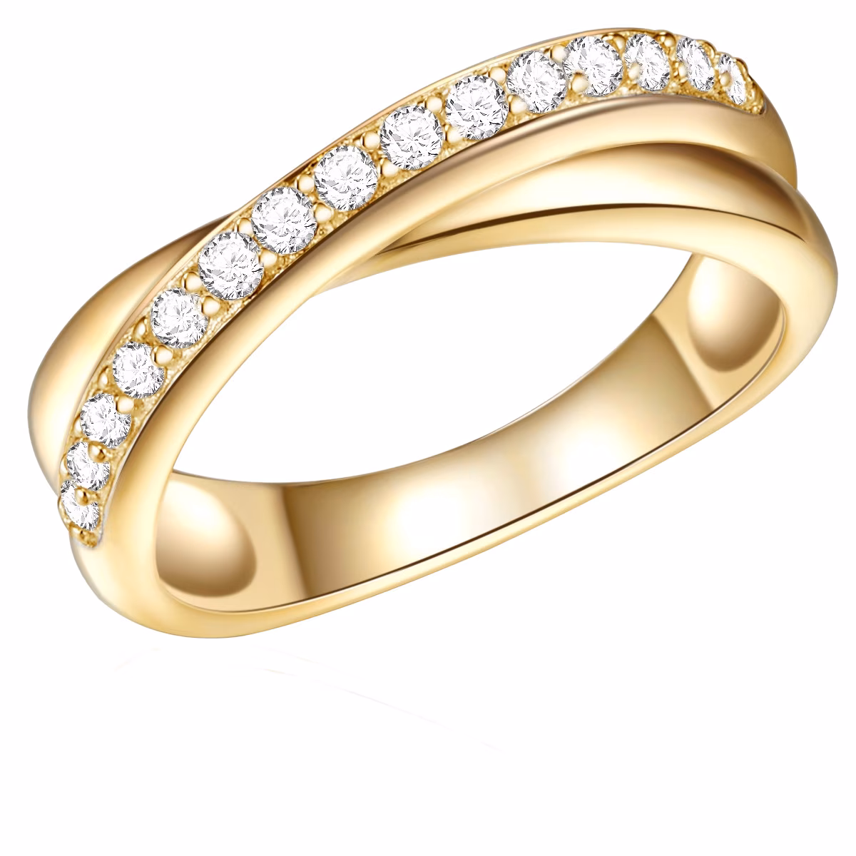 Ring Sterling Silber Zirkonia in Gelbgold
