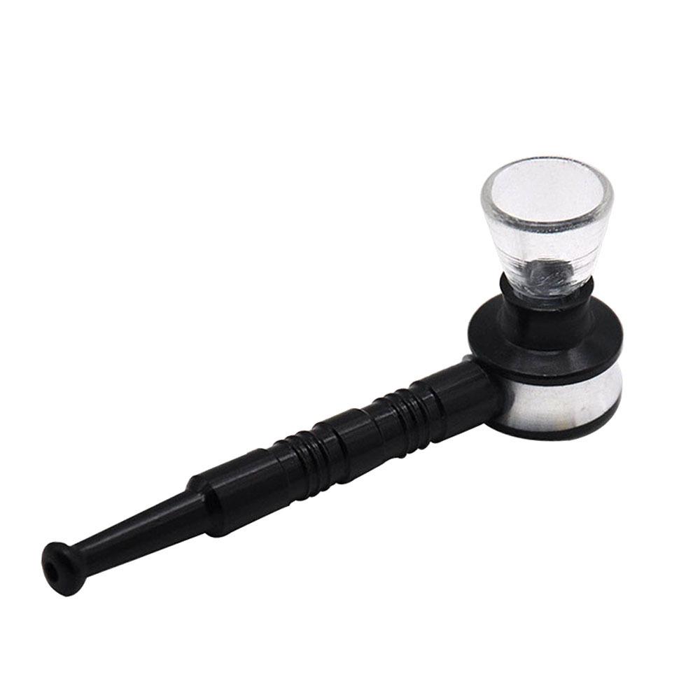 Thread Metal Pipe w/ Glass Weed Bowl