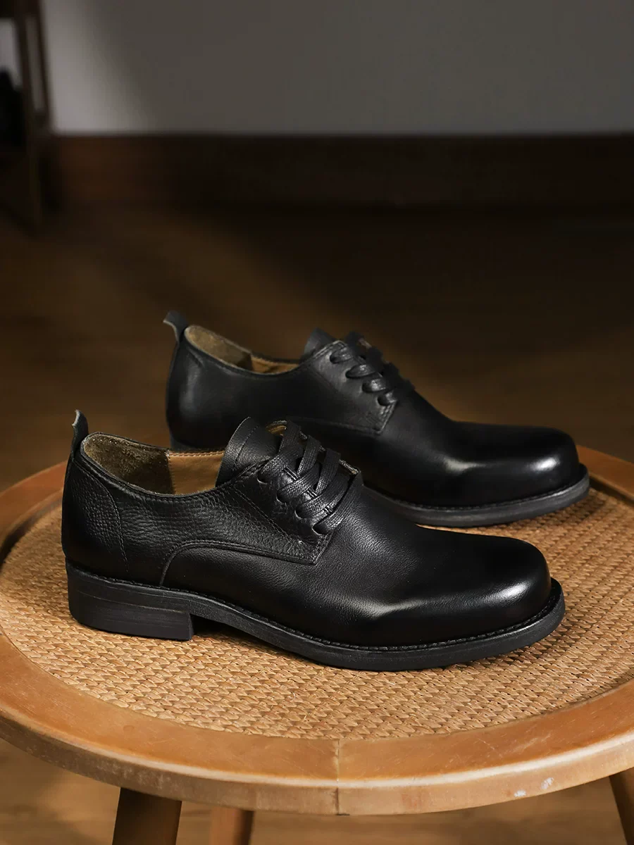 Men's handmade washed cowhide casual leather shoes