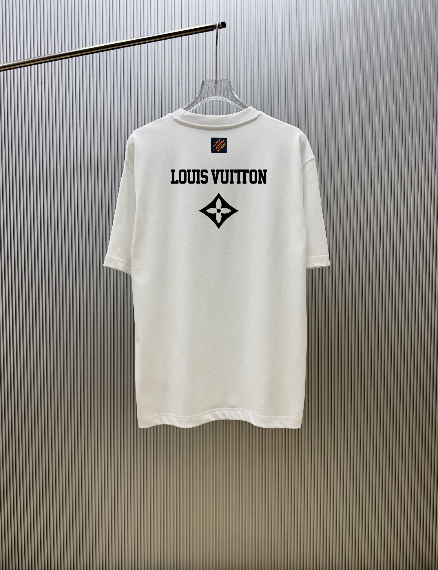 White letter logo floral print short-sleeved shirt