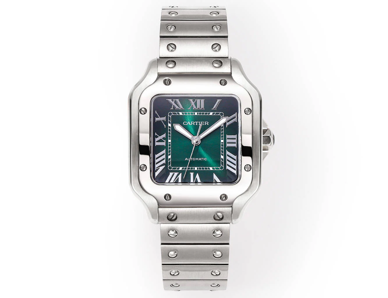 Cartier Watch SANTOS LADY 35.1MM STEEL CASE DEEP GREEN DIAL