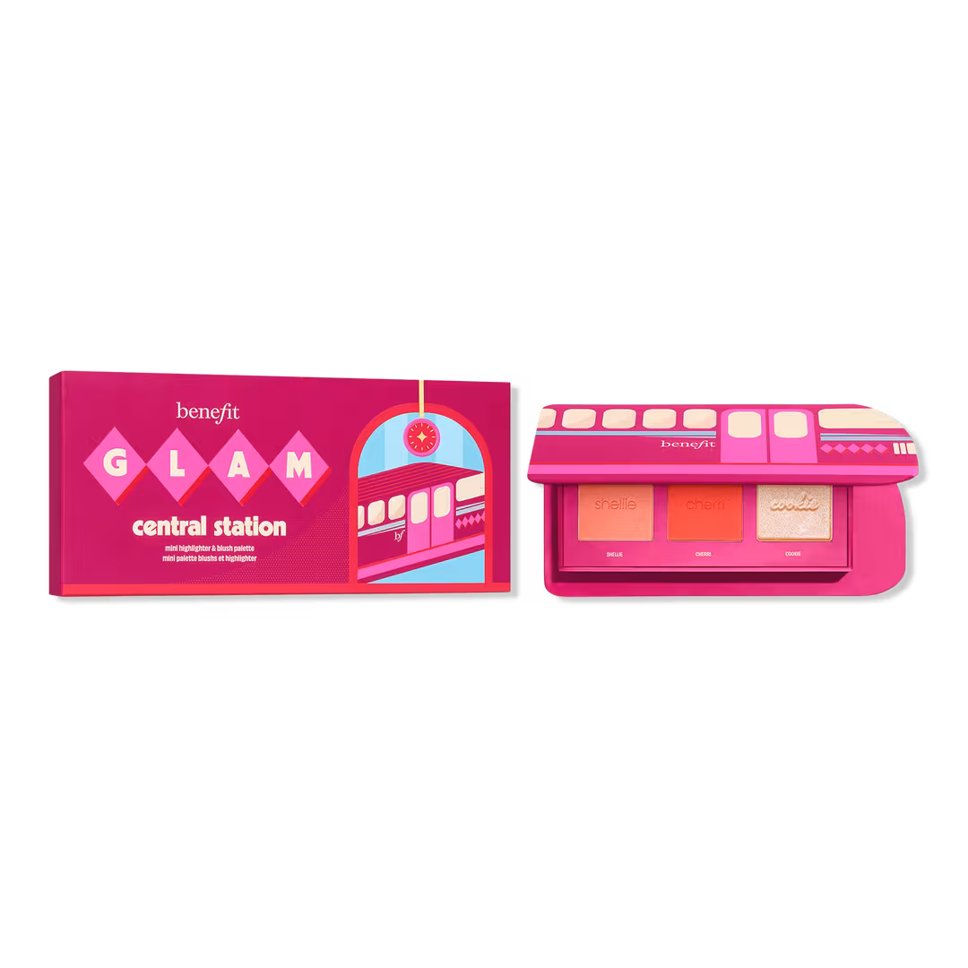 Benefit Cosmetics  Glam Central Station Mini Cheek Palette Blush & Highlighter Gift Set