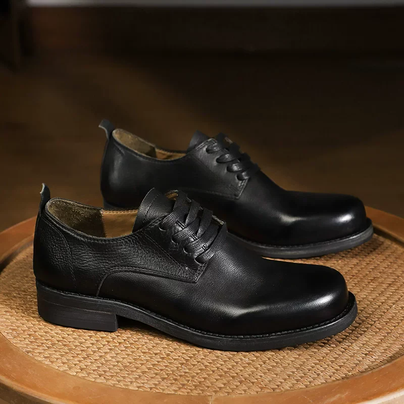 Men's handmade washed cowhide casual leather shoes