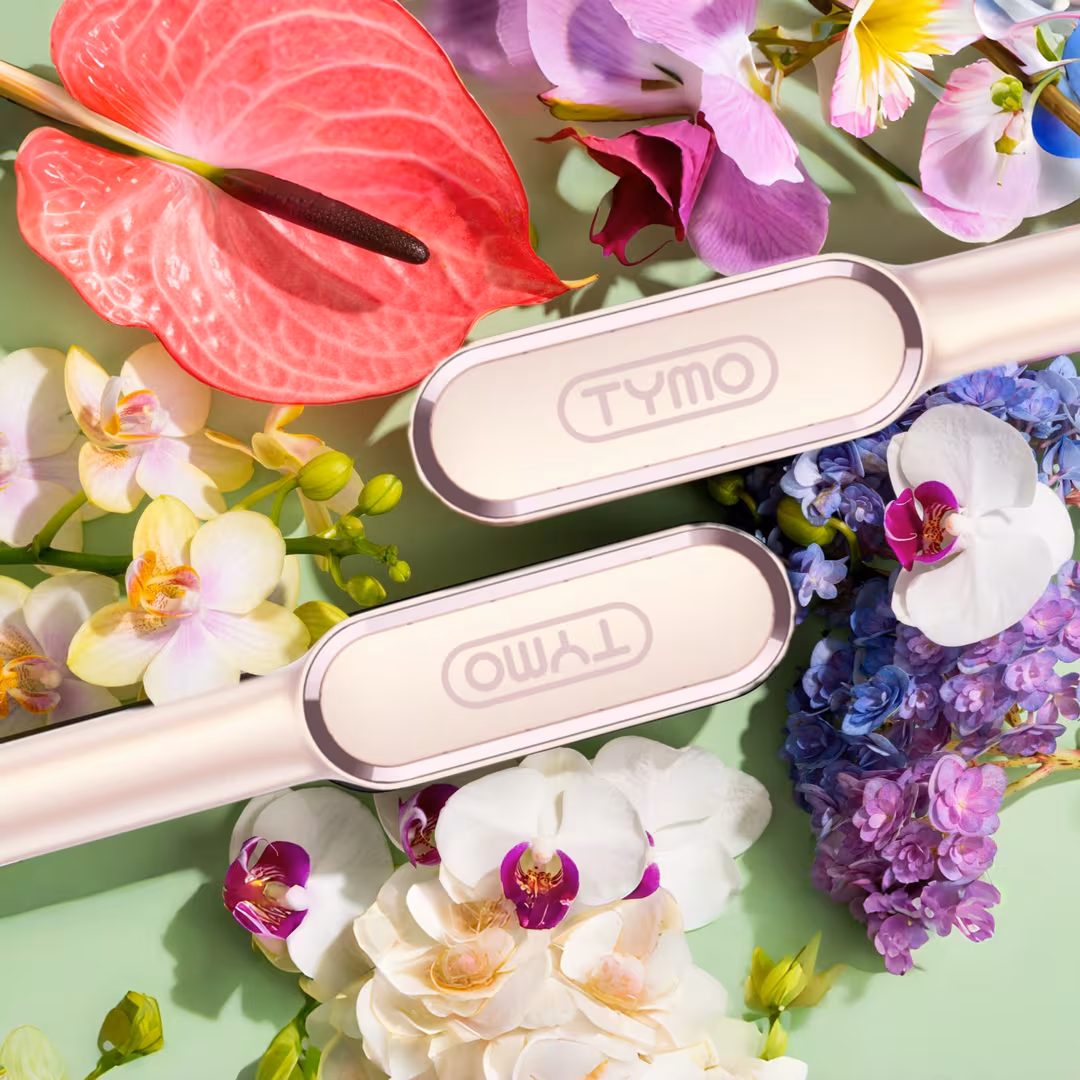 TYMO Beauty  Champagne Pink Straightening Comb & Scalp Massage Brush