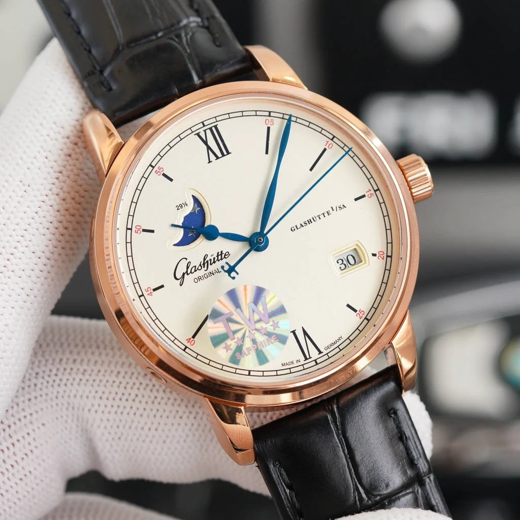 Cartier Watch SENATOR PANAROMA MOONPHASE ROSE GOLD WHITE DIAL