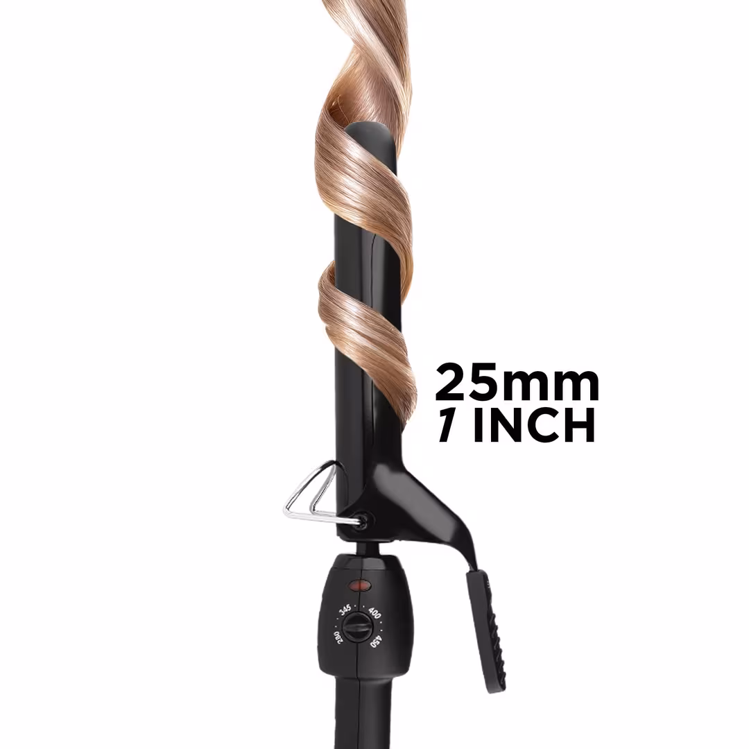 Stylecraft  Stay-Temp Black Gold Ceramic Curling Iron