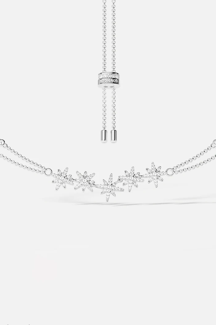 Collana Regolabile Météorites a Doppia Catena - Argento