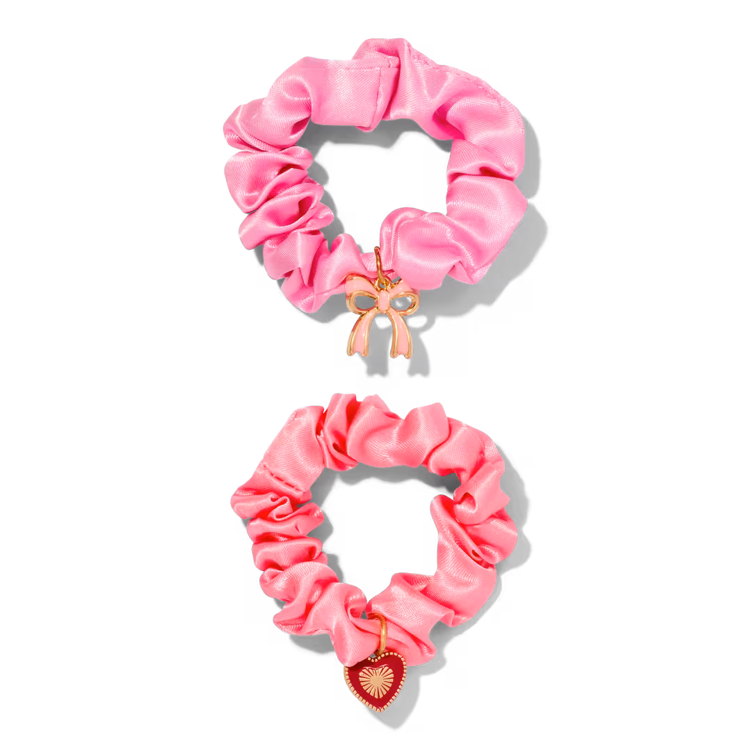 Sweet & Shimmer  Charm Scrunchie Duo