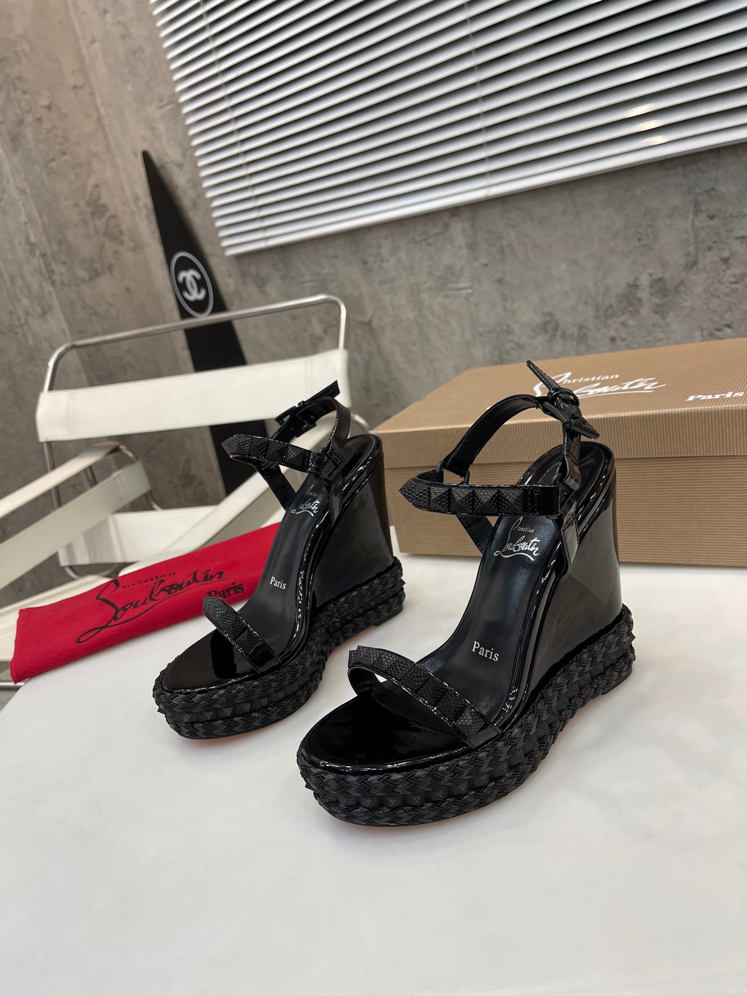 Christian Louboutin Pyraclou Wedge Sandals